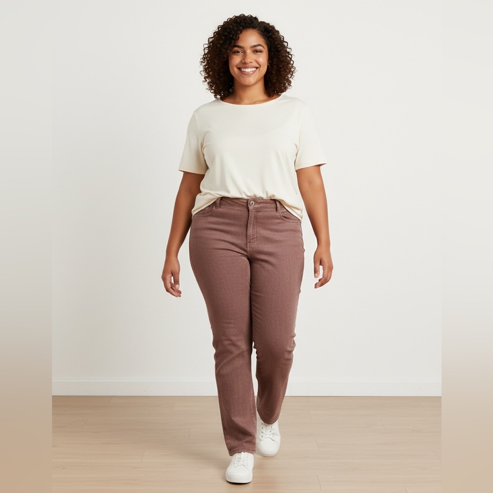 LEE Platinum Label no gap waistband. 
Size: 18 Brown/Maroon Color